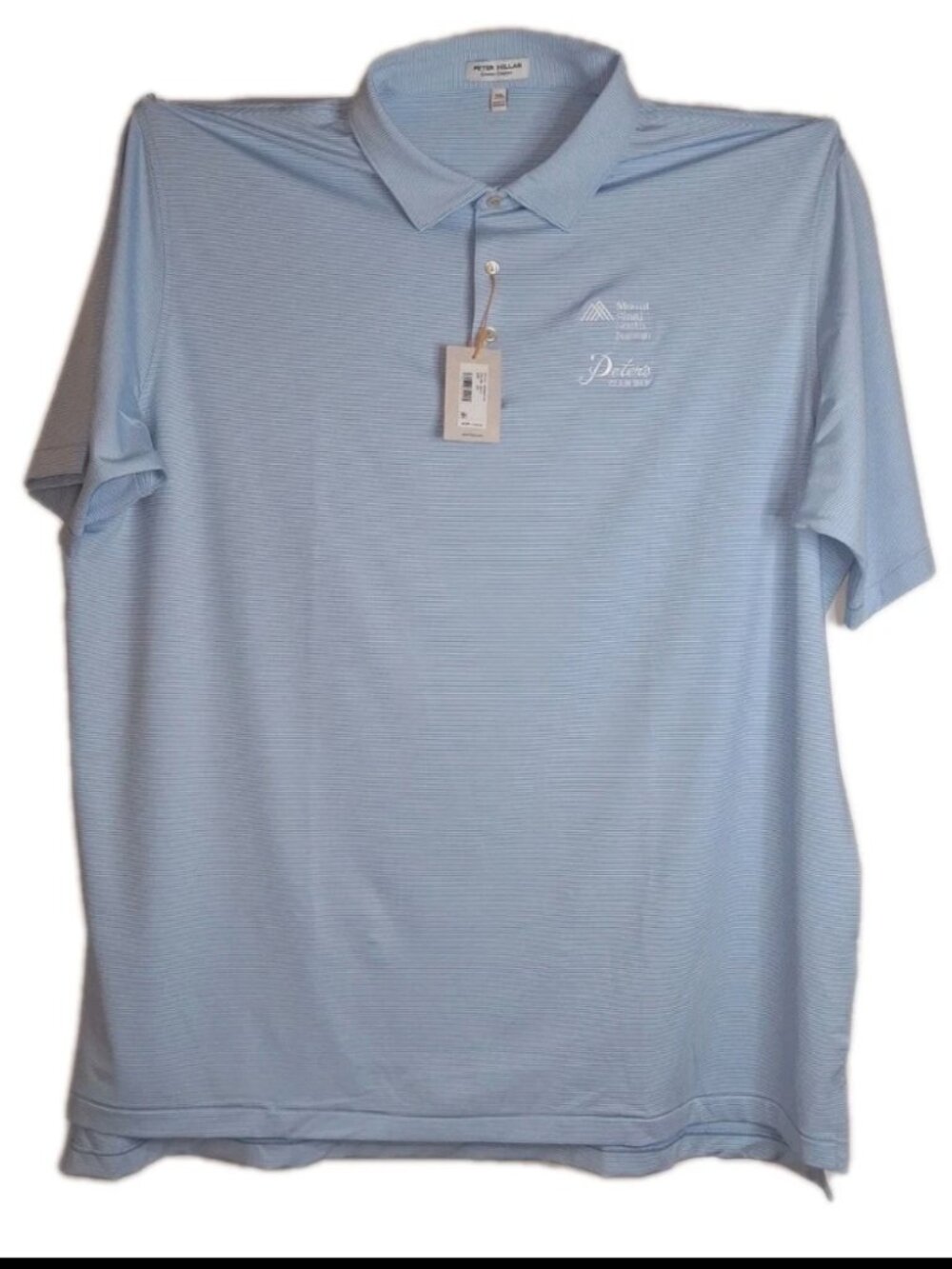 Peter Millar Crown Sport Polo 3XL Blue Striped UPF 50+  Big & Tall NWT